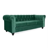 Ensemble de canapé rectangulaire trois places de luxe avec un design traditionnel pour salon, hôtels, centres commerciaux, villas, canapé en velours de haute qualité