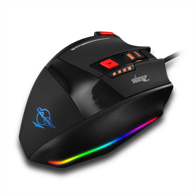 ZELOTES C-17 USB Hot Backlit Optical Sensor Computer Mouse Weight Tuning Programmable 8D 13-button RGB Ergonomics Wired Gaming
