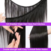 Lots de Cheveux Humains Brésiliens Vierges Non Traités Remy, Cuticules Alignées, Double Trame Faite à la Machine, Extensions de Cheveux Naturels en Gros