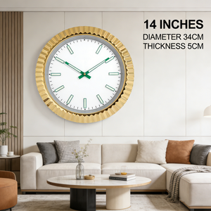 <span class=keywords><strong>Grande</strong></span> <span class=keywords><strong>horloge</strong></span> <span class=keywords><strong>murale</strong></span> analogique à quartz de luxe au design contemporain avec mécanisme silencieux <span class=keywords><strong>pour</strong></span> la décoration intérieure moderne du salon - Product Image 3
