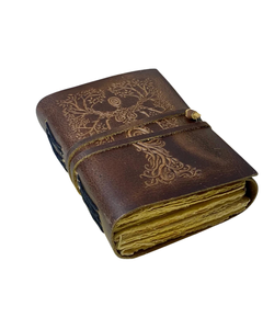 Carnet en cuir Mother Earth fait main, style vintage, avec couverture gaufrée, pages vierges pour écrire, dessiner, esquisser et prendre des notes - Product Image 3