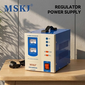 Stabilisateur <span class=keywords><strong>de</strong></span> <span class=keywords><strong>tension</strong></span> monophasé MSKJ 8000VA 220V avec double relais et régulateur automatique <span class=keywords><strong>pour</strong></span> équipements domestiques et <span class=keywords><strong>de</strong></span> bureau - Product Image 1