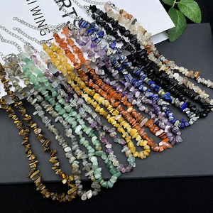 NN1186 <strong>Rainbow</strong> Multi Colored Colorful Healing Natural Real Stone Chips Beads Beaded Choker Necklace for Women - Product Image 3