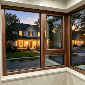Fenêtre oscillo-battante en aluminium avec finition imitation bois, sur mesure, fabriquée avec verre double vitrage Low-E pour la construction de maisons - Product Image 3