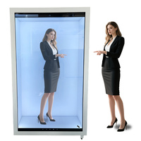 LIFEWATCH 86 pulgadas móvil independiente holograma táctil interactivo 3D ojo desnudo transparente pantalla LCD escaparate