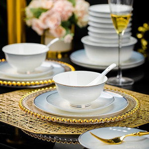 Stoviglie in porcellana <span class=keywords><strong>per</strong></span> uso domestico europee <span class=keywords><strong>di</strong></span> lusso Bone China <span class=keywords><strong>di</strong></span> lusso ciotole e piatti in ceramica Set da tavola - Product Image 2