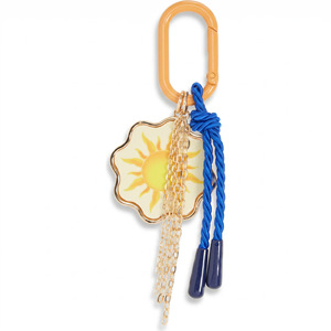 Porte-clés imprimé émail avec pompon en corde de coton, pendentif homard/poisson/<span class=keywords><strong>soleil</strong></span>/palmier, anneau porte-clés d'inspiration estivale océanique - Product Image 4