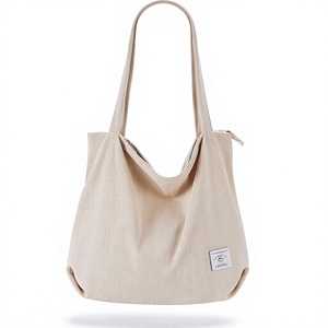 <strong>KALIDI</strong> Women PU Corduroy Casual Tote <strong>Bag</strong> with Zipper Closure Big Capacity Pockets &amp; Shoulder Strap - Product Image 1