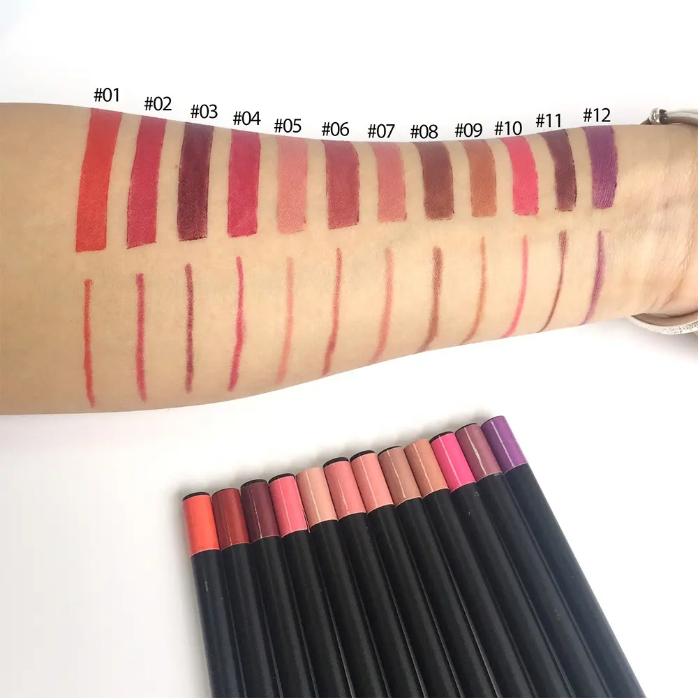 High quality cruelty free nude brown lip liner waterproof private label lip pencils