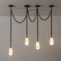 Lustre moderne en albâtre style Art déco nordique, suspension multi-gouttes pour villa, escalier, décoration intérieure