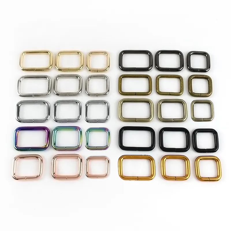 Meetee F4-5 13-50mm Alloy Rectangle Buckles Belt Strap Connector Clips Handbag Hardware Accessories Backpack Square Ring Buckle