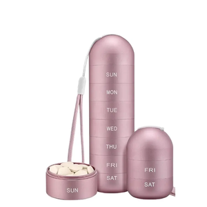 Organisateur de pilules portable multifonctionnel en <span class=keywords><strong>métal</strong></span>, écologique, avec logo personnalisé, 7 jours, 4 prises par jour, design détachable, petit <span class=keywords><strong>rangement</strong></span>, modèle 2025 - Product Image 2