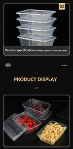 Fiambrera Desechable Rectangular Cuadrado Transparente para Llevar, Fiambrera Doméstica, Contenedor de Plástico para Mantenimiento Fresco, Grado Alimenticio - Product Image 6