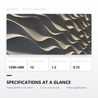 Panneau mural Pu Wave 3D en polyuréthane 1200x600mm, classe de résistance au feu B2, couleur personnalisée pour salon, salle de bain, hôtel, décoration