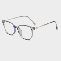 Damai JC8480 - Montura de Gafas Clásicas de Moda, Redondas, con Aro Completo, TR90, Ligeras, Anti-Radiación, con Bloqueo de Luz Azul, para Adultos