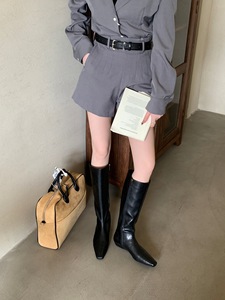 Nouveau carré à tête ronde avec un tempérament simple de bottes d'hiver pour femmes mode décontracté minceur cuissardes bottes de mode - Product Image 6