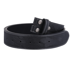 Sangle de ceinture en cuir PU style western sans boucle, vintage, embossée et outillée, de remplacement, pour hommes et femmes, pour jean - Product Image 4