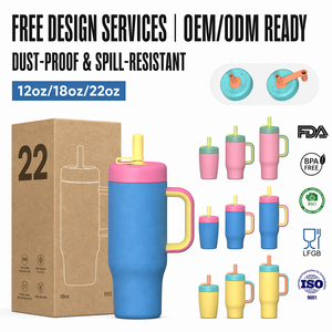 Vaso Térmico de Acero Inoxidable con Tapa, Pajita de Silicona y Asa Ergonómica, Taza de Viaje para Bebidas Frías y Calientes - Product Image 3