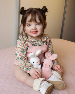 Nouveau produit 2024, poupée reborn réaliste en silicone souple de 70 cm, poupée fille souriante, poupée artisanale de haute qualité - Product Image 6