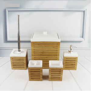 Artículos <span class=keywords><strong>para</strong></span> el hogar Madera <span class=keywords><strong>de</strong></span> bambú natural 6 piezas Juego <span class=keywords><strong>de</strong></span> <span class=keywords><strong>accesorios</strong></span> <span class=keywords><strong>de</strong></span> baño <span class=keywords><strong>de</strong></span> cerámica <span class=keywords><strong>para</strong></span> decoración del hogar - Product Image 4