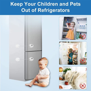 Mini Kinder kühlschranks chloss mit Schlüsseln und starkem Klebstoff für Schrank Gefrier schrank Tür Fenster Toiletten sitz Schublade Kühlschrank Schloss - Product Image 4