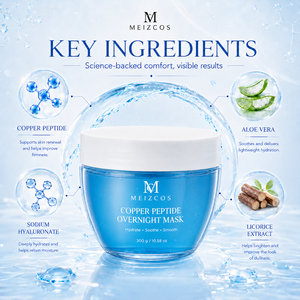 Mascarilla Facial Nocturna con Péptidos <span class=keywords><strong>de</strong></span> Cobre 300g, <span class=keywords><strong>Gel</strong></span> Azul Hidratante y Calmante para una Piel Suave, en Envase PET, para Todo Tipo <span class=keywords><strong>de</strong></span> Piel - Product Image 5
