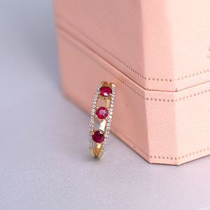 Grosir Pabrik perhiasan cincin emas 18K cincin Rubi alami berlian perhiasan disesuaikan untuk wanita hadiah cincin permata perhiasan - Product Image 3