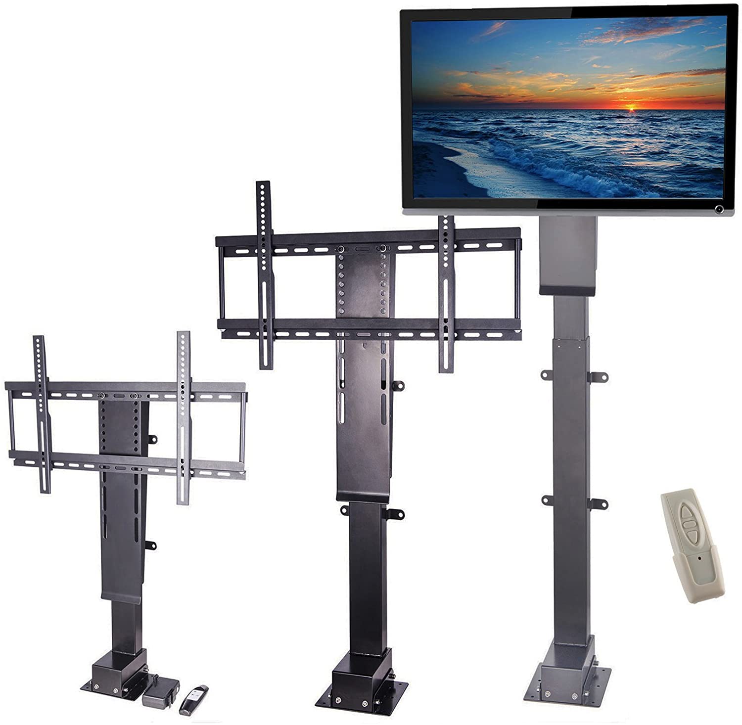 32-70 inch Motorized Vertical Height Adjustable TV Lift Remote Control Automatic Smart Electric System Under Bed TV Stand