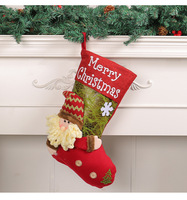 Grande pochette de Noël suspendue grande capacité pour enfants, décorations de Noël et du Nouvel An pour escalier, rampe, cheminée, sapin, sac cadeau DIY