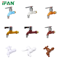 Robinet de cuisine mural en plastique IFAN 1/2 pouce pour tuyau d'eau, raccord de jardin
