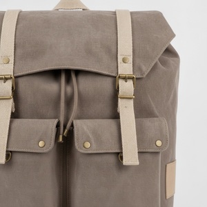 Pickleball Double-Waxed Heavy Canvas Rucksack Holds 4 Paddles Custom Logo Wholesale Tennis Padel Racket <b>Backpack</b> - Product Image 4