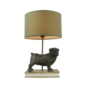 Antique American Europe Style <strong>Dog</strong> Design Resin Reading Table <strong>Lamp</strong> for Indoor Home Decoration - Product Image 1