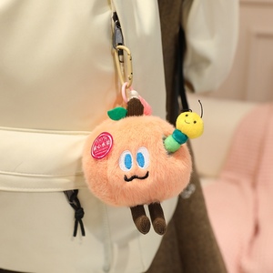 Porte-clés en peluche amusant en forme d'<span class=keywords><strong>insecte</strong></span> mangeant des fruits, dessin animé, pour sac à main, cadeau, nouveau, mignon, pour sac d'école - Product Image 3