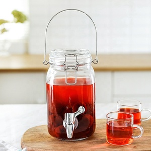 Jarra de Vidrio Flint Hermética de Gran Capacidad de 1500 ml para Jugos <span class=keywords><strong>y</strong></span> Bebidas, Jarra de Vino de 2L para Sangría con Grifo, Jarra de Vino de Frutas de 3L con <span class=keywords><strong>Grifos</strong></span> - Product Image 3