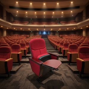 Chaise d'auditorium pliable en tissu avec <span class=keywords><strong>tablette</strong></span> pour théâtre, cinéma et salle de conférence scolaire - Product Image 5