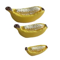 Miniatura de plátano de resina con efecto de goteo de aceite, accesorios DIY para fundas de teléfono, pinzas para el pelo, imanes de nevera y manualidades
