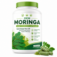 Capsules de poudre de feuilles de Moringa Oleifera, superaliment riche en nutriments pour la vitalité, booster d'énergie, soutien de la santé immunitaire, OEM