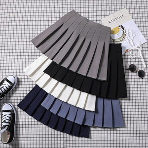 Women's Spring Summer JK White A-Line Pleated <strong>Skirt</strong> New Korean-Style High Waist Short <strong>Skirt</strong> Casual Plus Size Plaid <strong>Skirt</strong> Autumn - Product Image 3