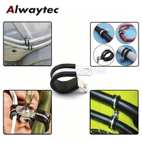 Kit d'assortiment de colliers de serrage en fer style R avec revêtement en caoutchouc pour câbles, tuyaux et conduites – Quincaillerie de fixation