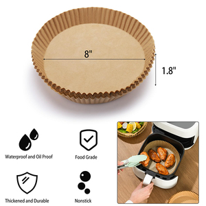 Papel de Hornear Redondo para Freidora de Aire, 200 Unidades, para Cestas de 5 a 8 Cuartos, Sin Blanquear, Antiadherente, Resistente al Aceite - Product Image 2