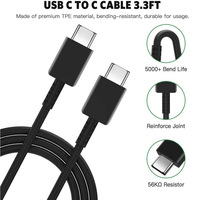 Chargeur rapide GaN 25W PD, adaptateur mural Type-C, prise EU, avec 1 câble Type-C vers Type-C, ensemble de charge pour téléphone pour iPhone Samsung
