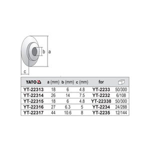 ใบมีดตัดท่ออี-ทอร์ทังสเตนคาร์ไบด์สำหรับ YT-2232 YT-2233 YT-2234 YT-2235 YT-22338 ใช้ในอุตสาหกรรม - Product Image 2