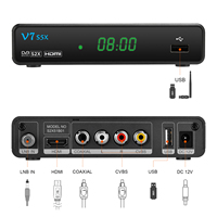 GTMEDIA V7S5X Décodeur Satellite DVB S2X FTA Auto Biss PowerVu Sortie Scart Nouveau Récepteur TV Satellite S2/S2X GTMedia V7 S5X
