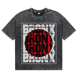 Camiseta de Manga Corta para Hombre, Estilo Vintage, Lavado Ácido, Algodón, Cuello Redondo, Diseño Personalizado, Estilo Urbano, Transpirable - Product Image 1