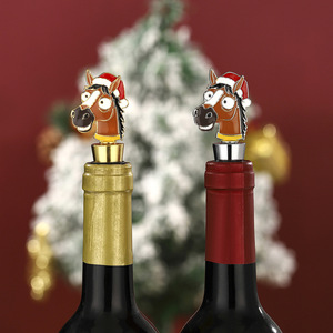 Christmas Horse Wine <b>Stopper</b> Gold And Silver Zinc Alloy Bottle Seal For Holiday Gift - Product Image 4