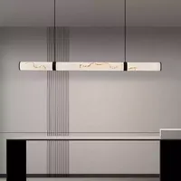 Lustres en marbre nuageux Hullxine pour restaurants, luminaires d'hôtel à commande sans fil LED, finition dorée, taille moyenne, vente directe