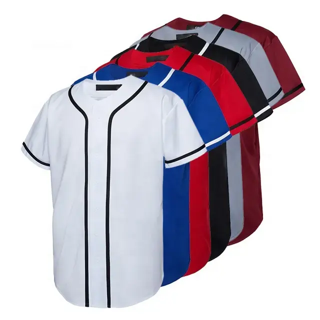 Großhandel Blank Basketball tragen Jungen Herren gedruckt benutzer definierte Sublimation gestickte Anpassung Frauen Baseball-Shirts Trikot