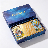Cartes de Tarot Oracles Premium à Finition Mate Dorée Esthétique Céleste avec Guide pour Débutants