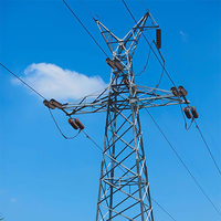 Tour d'angle en acier galvanisé 66KV 132KV, monophasée, autoportante, galvanisée à chaud, pour la transmission d'énergie électrique