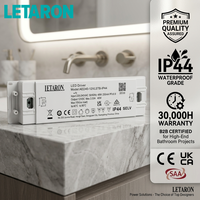 Alimentation électrique pour éclairage 12V 24V DC, classe 2, étanche IP44, haute efficacité, driver LED fin 12V 24V DC pour l'éclairage de salle de bain